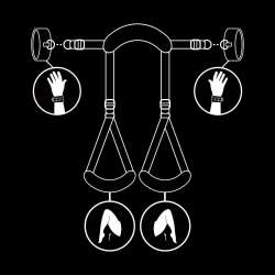 FETISH SUBMISSIVE POSICIoN PIERNAS ABIERTAS CON ESPOSAS CON FORRO DE NOPRENO