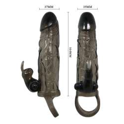 BRAVE MAN FUNDA REALISTICA PENE CON RABBIT 165 CM NEGRO