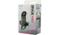 BRAVE MAN FUNDA PENE ANAL Y CLITORIS VIBRADOR 165 CM NEGRO