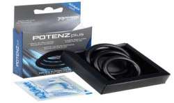 POTENZ PLUS PACK 3 ANILLOS PARA PENE NEGRO S M L