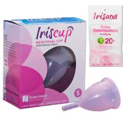 IRISCUP COPA MESTRUAL ROSA PEQUENA BOLSA ESTERILIZADORA GRATIS