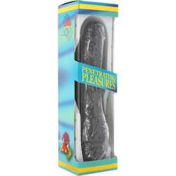 SEVENCREATIONS VINIL P SHAPE VIBRATOR BLACK PENE 20 CM