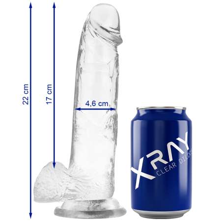XRAY CLEAR DILDO REALISTA TRANSPARENTE 22CM X 46CM