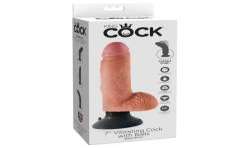 DILDO VIBRADOR KING COCK CON TESTICULOS 1778 CM NATURAL