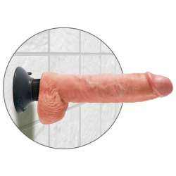 DILDO VIBRADOR KING COCK CON TESTICULOS 255 CM COLOR CARNE