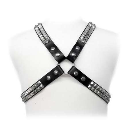 LEATHER BODY PYRAMID STUD HARNESS