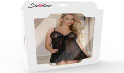 SUBBLIME SET TRES PIEZAS NEGRO CON ENCAJES S M