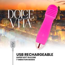 DOLCE VITA VIBRADOR RECARGABLE THREE ROSA 7 VELOCIDADES