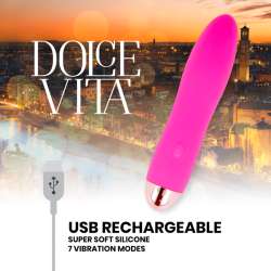DOLCE VITA VIBRADOR RECARGABLE FOUR ROSA 7 VELOCIDADES