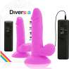 DIVERSIA DILDO FLEXIBLE CON VIBRACION 17 CM LILA