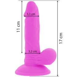 DIVERSIA DILDO FLEXIBLE CON VIBRACION 17 CM LILA