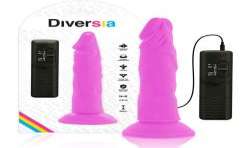 DIVERSIA DILDO FLEXIBLE CON VIBRACION 23 CM LILA
