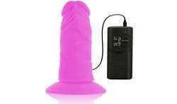 DIVERSIA DILDO FLEXIBLE CON VIBRACION 23 CM LILA