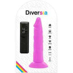 DIVERSIA DILDO FLEXIBLE CON VIBRACION 23 CM LILA
