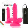 DIVERSIA DILDO FLEXIBLE CON VIBRACION 17 CM ROSA