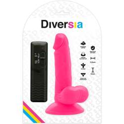 DIVERSIA DILDO FLEXIBLE CON VIBRACION 17 CM ROSA