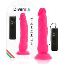 DIVERSIA DILDO FLEXIBLE CON VIBRACION 21 CM ROSA
