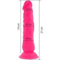 DIVERSIA DILDO FLEXIBLE CON VIBRACION 21 CM ROSA