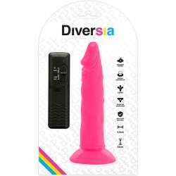 DIVERSIA DILDO FLEXIBLE CON VIBRACION 23 CM PINK