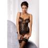 MARCELLE CORSET NEGRO CON LIGUERO Y TANGA BY CASMIR L XL