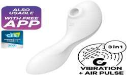 SATISFYER CURVY TRINITY 5 ESTIMULADOR Y VIBRADOR APP BLANCO