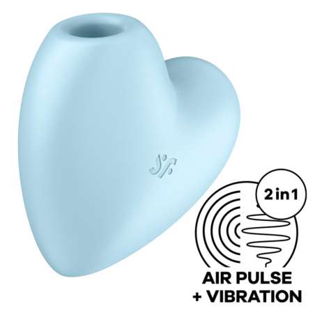 SATISFYER CUTIE HEART ESTIMULADOR Y VIBRADOR AZUL