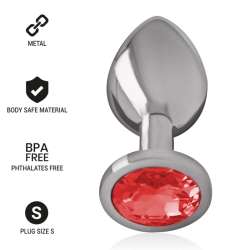 INTENSE PLUG ANAL METAL CON CRISTAL ROJO TALLA S
