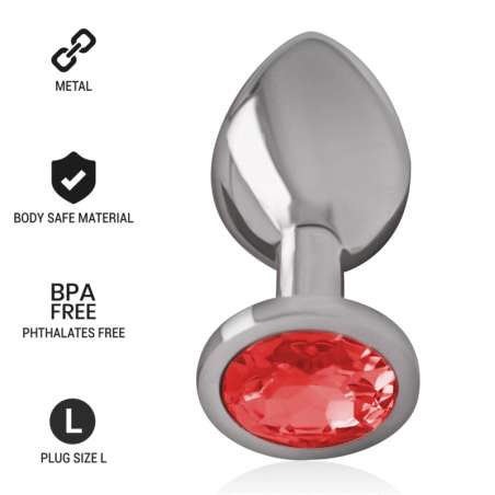 INTENSE PLUG ANAL METAL CON CRISTAL ROJO TALLA L