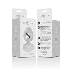 INTENSE PLUG ANAL METAL CON CRISTAL PLATA TALLA S