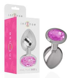 INTENSE PLUG ANAL METAL CON CRISTAL ROSA TALLA L
