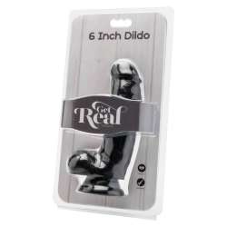 GET REAL DILDO 12 CM CON TESTICULOS NEGRO