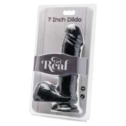 GET REAL DILDO 18 CM CON TESTICULOS NEGRO