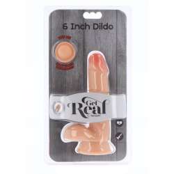 GET REAL DUAL DENSITY DILDO 17 CM CON TESTICULOS NATURAL