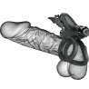 PRETTY LOVE DOBLE ANILO VIBRADOR CON ESTIMULADOR NEGRO