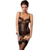 MARCELLE CORSET NEGRO CON LIGUERO Y TANGA BY CASMIR L XL