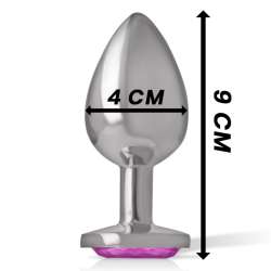 INTENSE PLUG ANAL METAL ALUMINIO CON CRISTAL ROSA TALLA L