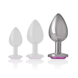 INTENSE PLUG ANAL METAL ALUMINIO CON CRISTAL ROSA TALLA L