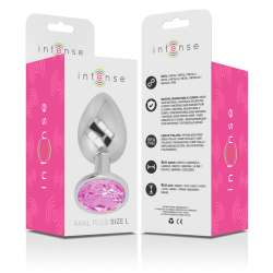 INTENSE PLUG ANAL METAL ALUMINIO CON CRISTAL ROSA TALLA L