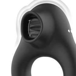 BLACKSILVER ANILLO VIBRADOR SILICONA 3 MOTORES RECARGABLE NEGRO