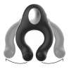 BLACKSILVER ANILLO VIBRADOR SILICONA 3 MOTORES RECARGABLE NEGRO