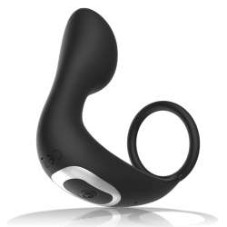 BLACKSILVER MASAJEADOR ANAL CONTROL REMOTO SILICONA RECARGABLE NEGRO