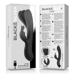 BLACKSILVER JAMIE ESTIMULADOR RABBIT SILICONA RECARGABLE NEGRO