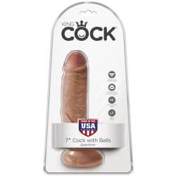 KING COCK PENE REALISTICO CON TESTICULOS 132 CM CARAMELO