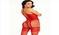 LEG AVENUE BODYSTOCKING CUELLO HALTER RED CORAZONES ROJO