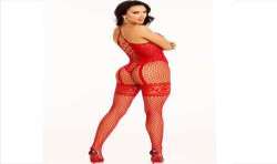 LEG AVENUE BODYSTOCKING CUELLO HALTER RED CORAZONES ROJO