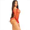 LEG AVENUE BODY CROTCHLESS CON BRILLO ROJO