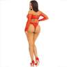 LEG AVENUE BODY CROTCHLESS CON BRILLO ROJO