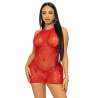 LEG AVENUE MINI VESTIDO CON PEDRERiA TALLA uNICA ROJO
