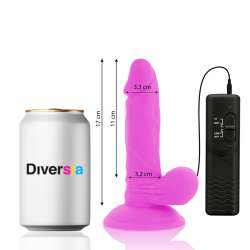 DIVERSIA DILDO FLEXIBLE CON VIBRACION 17 CM MORADO