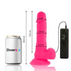 DIVERSIA DILDO FLEXIBLE CON VIBRACION 205 CM ROSA